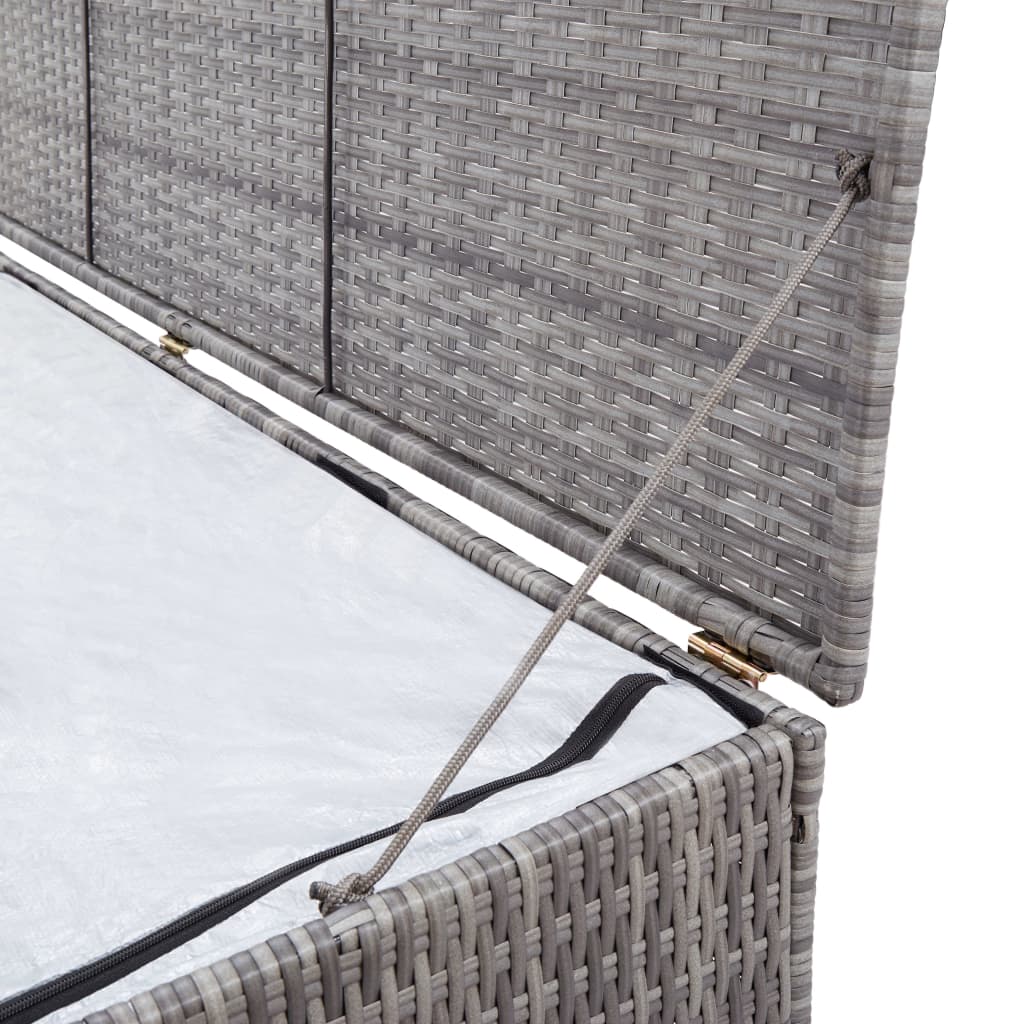 Garden storage box, grey, 150x100x100cm, poly rattan