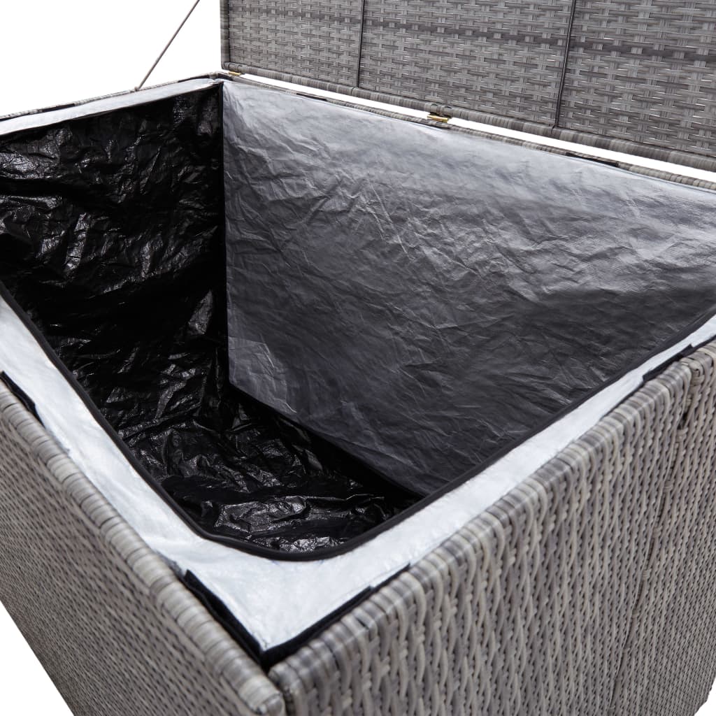 Garden storage box, grey, 150x100x100cm, poly rattan