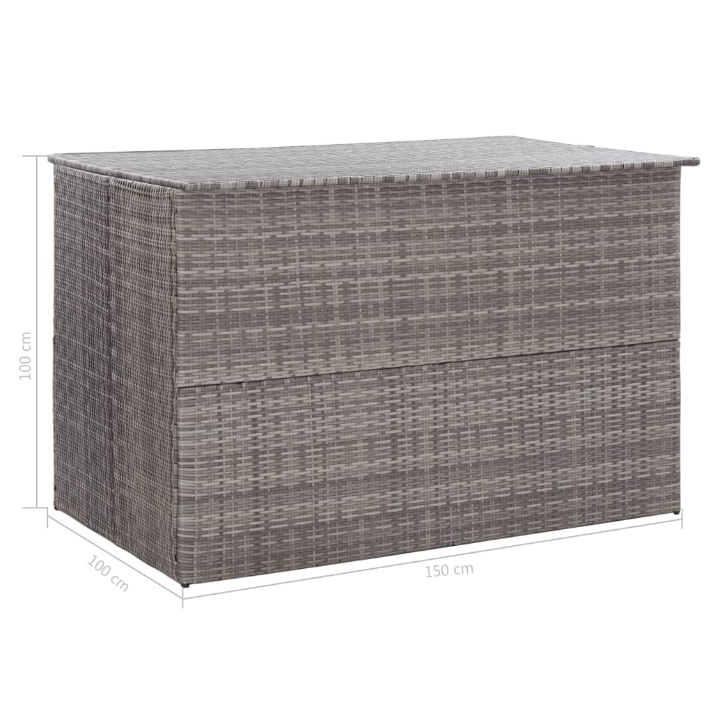 Garden storage box, grey, 150x100x100cm, poly rattan
