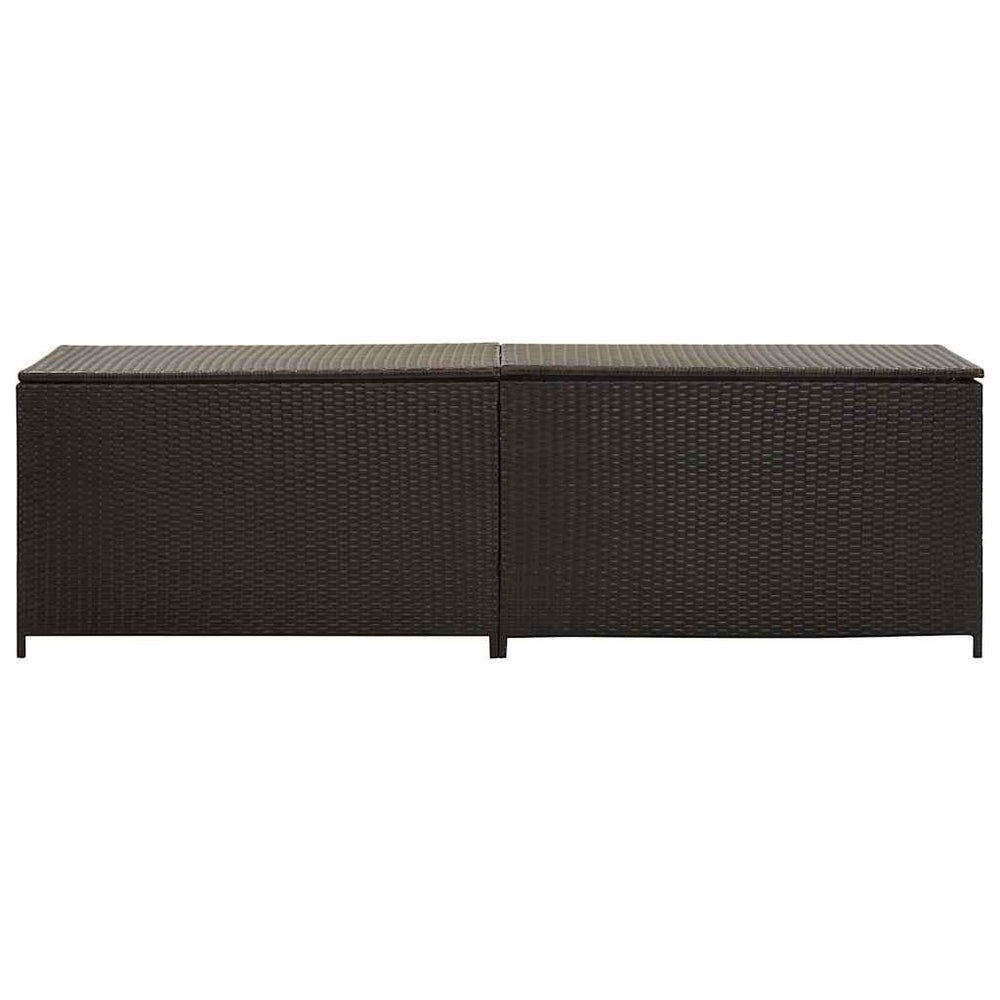 Garden storage box, brown, 200x50x60cm, polyrattan