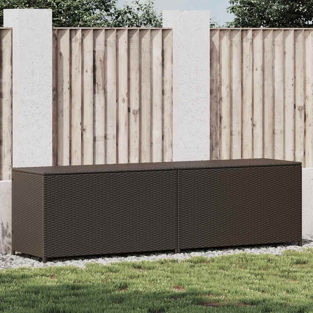 Garden storage box, brown, 200x50x60cm, polyrattan