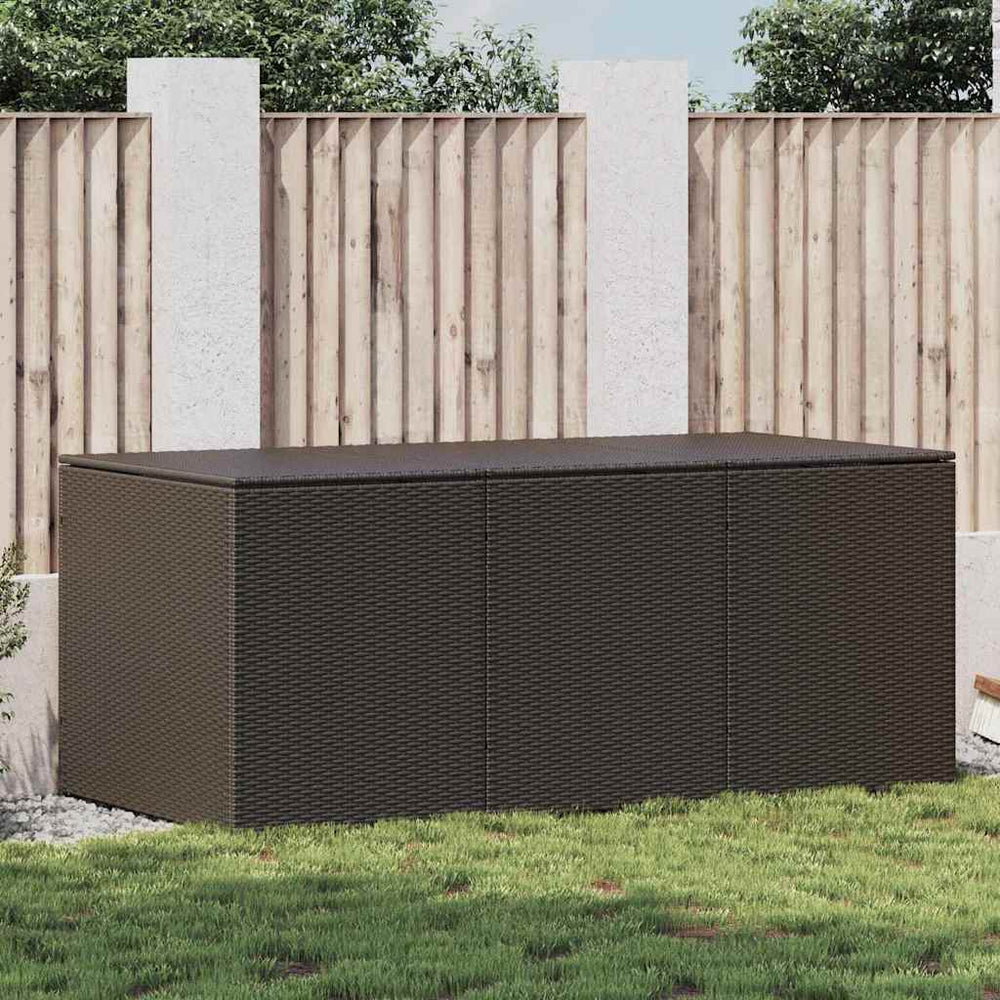 Garden storage box, brown, 180x90x70cm, poly rattan