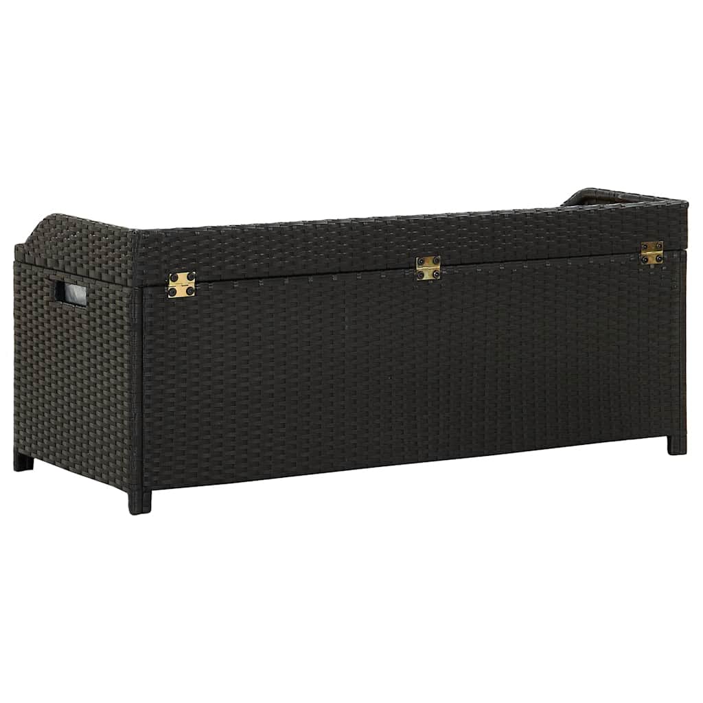 Sodo suoliukas-daiktadėžė, juodos spalvos, 120cm, poliratanas