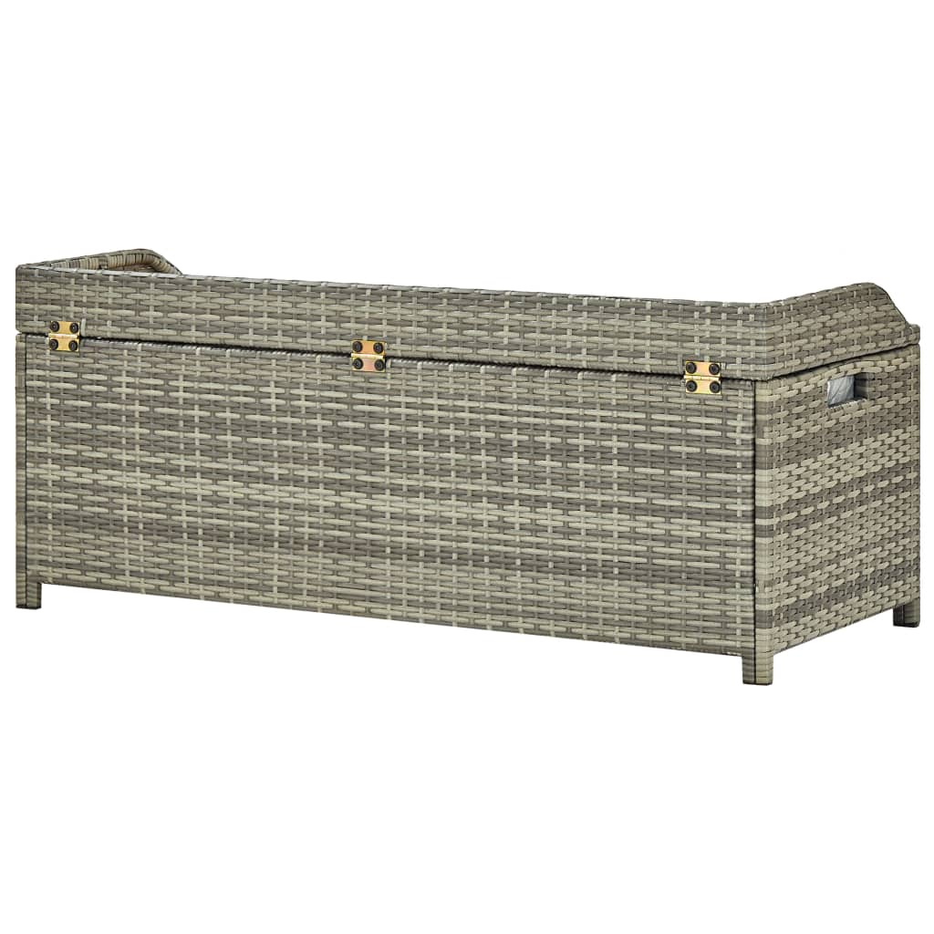 Dārza sols-glabāšanas kaste, pelēks, 120cm, polirotangs