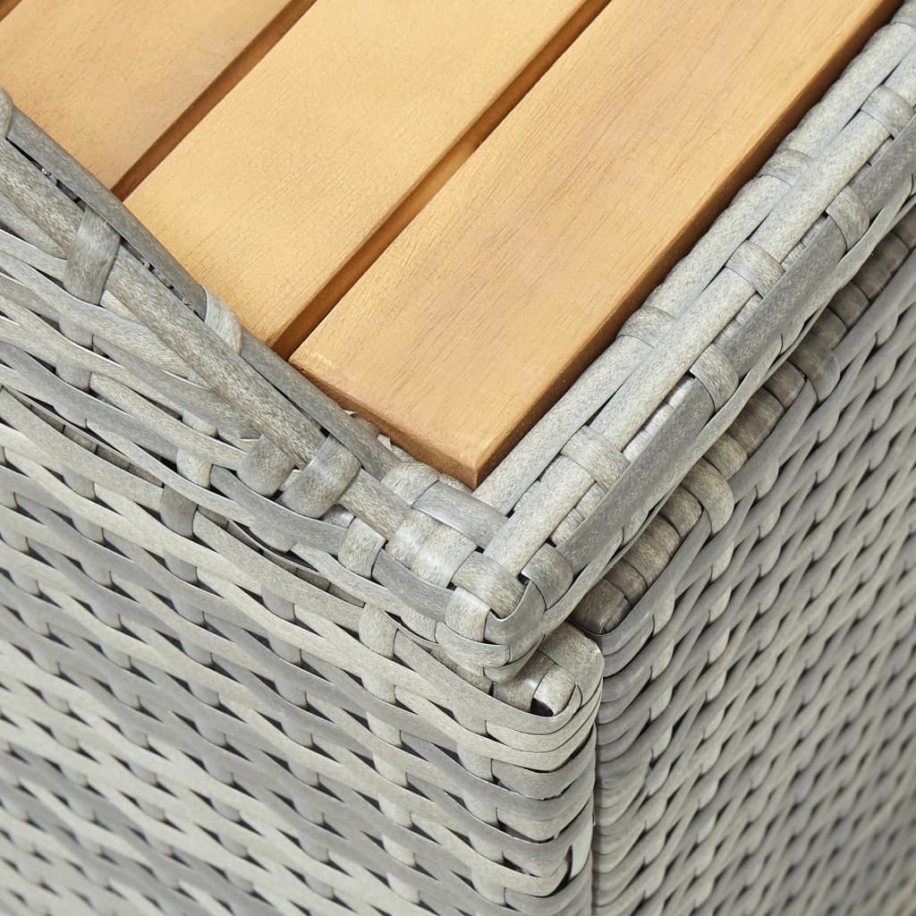 Dārza sols-glabāšanas kaste, pelēks, 120cm, polirotangs
