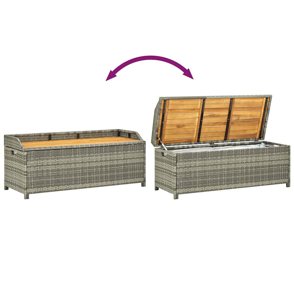 Dārza sols-glabāšanas kaste, pelēks, 120cm, polirotangs