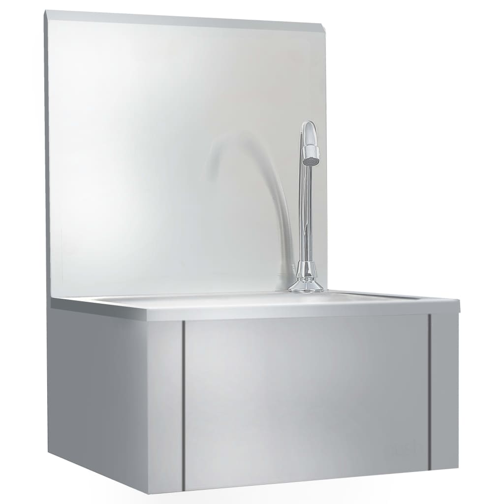 Washbasin with mixer tap and soap dispenser