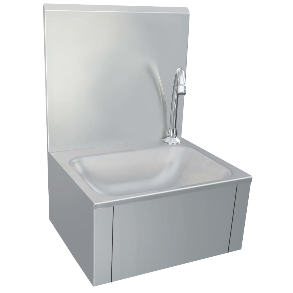 Washbasin with mixer tap and soap dispenser
