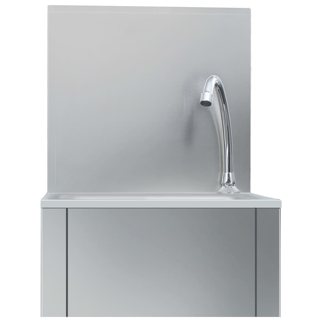 Washbasin with mixer tap and soap dispenser