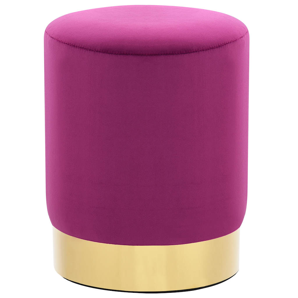 Stool, violet and gold, velvet 28 x 36 cm