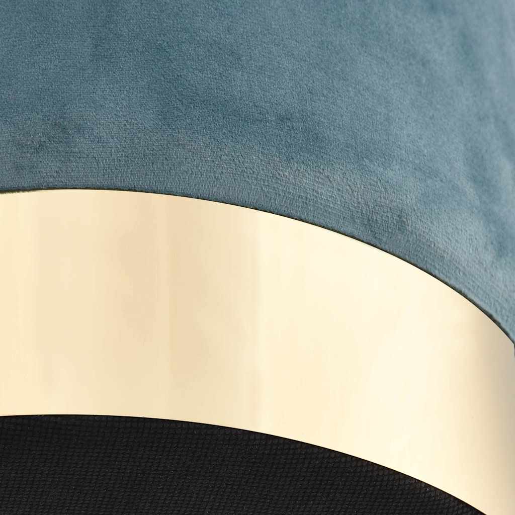 Stool, light blue and gold, velvet 28 x 36 cm