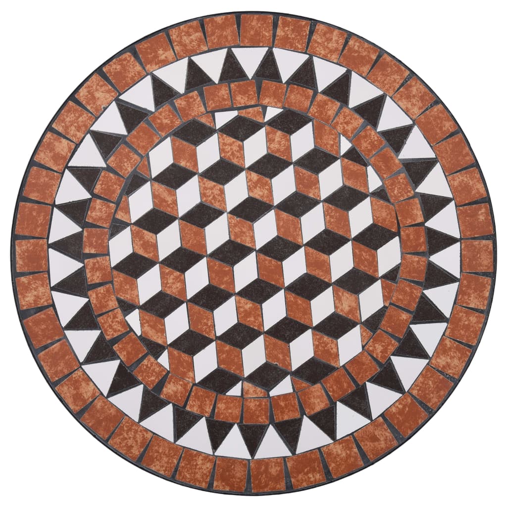 Mozaikinis bistro staliukas, rudos spalvos, 60cm, keramika
