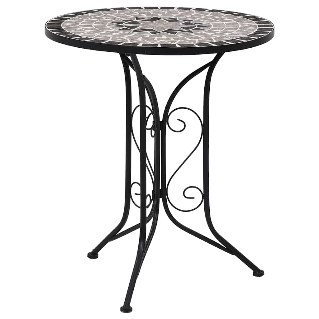 Mosaic bistro table, grey, 60cm, ceramic