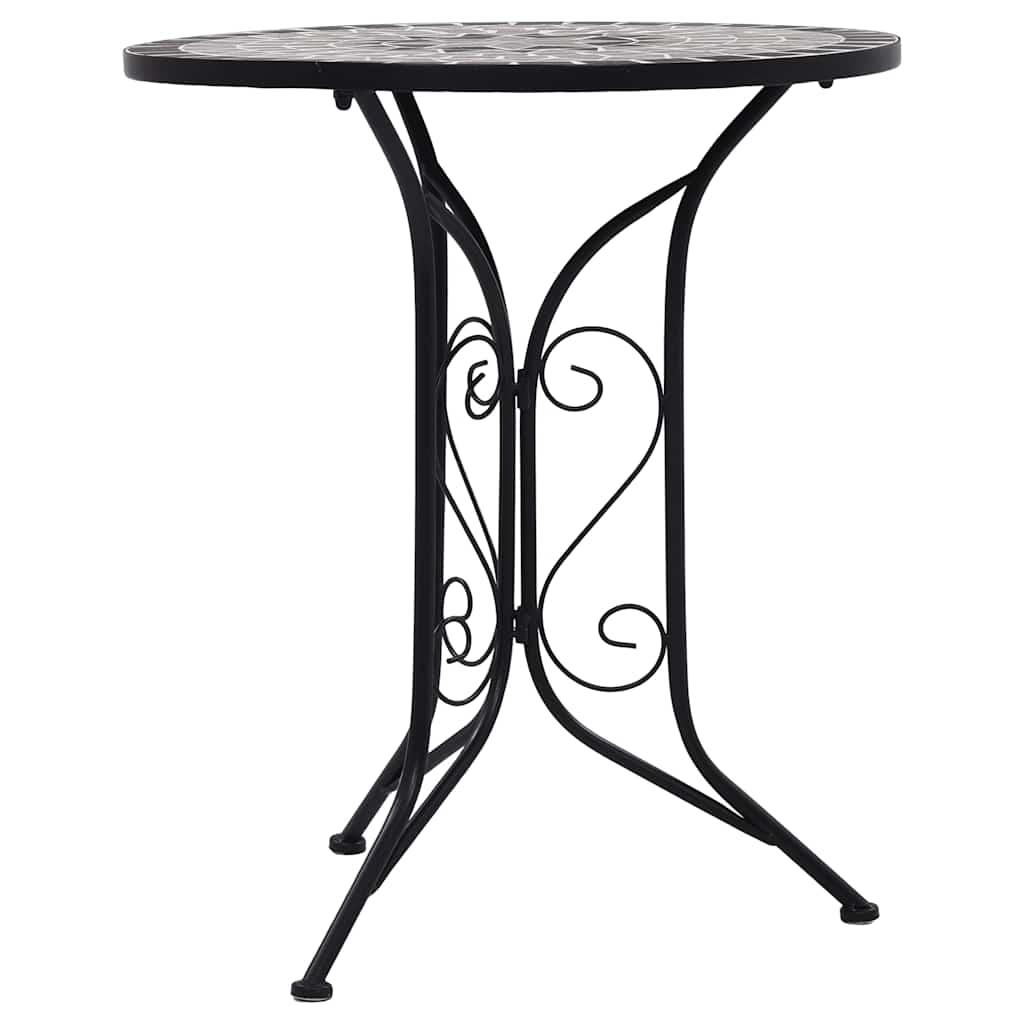 Mosaic bistro table, grey, 60cm, ceramic