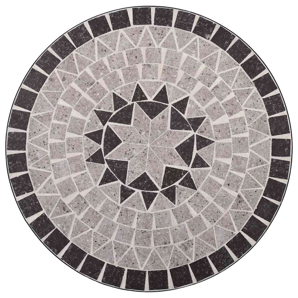 Mosaic bistro table, grey, 60cm, ceramic