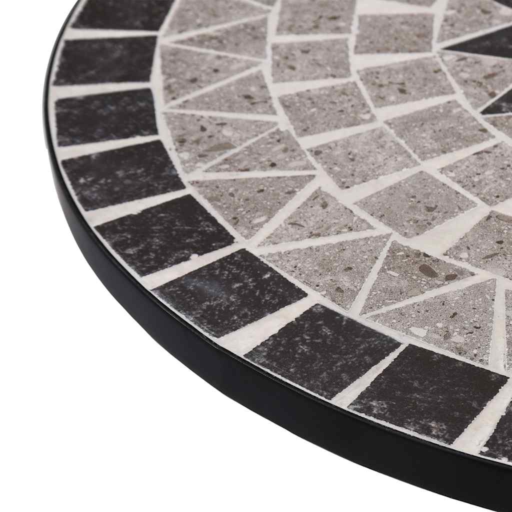 Mosaic bistro table, grey, 60cm, ceramic