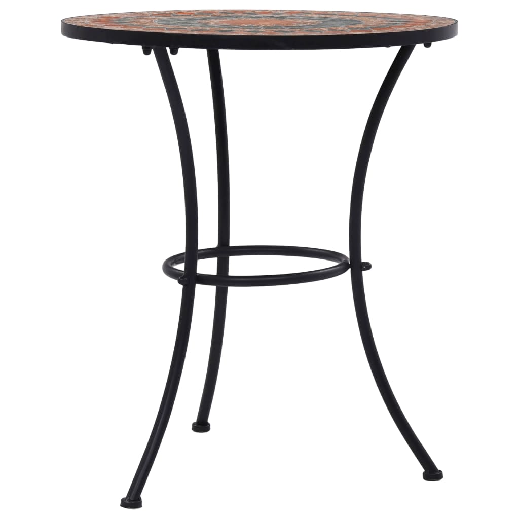 Mozaikinis bistro staliukas, oranžinis/pilkas, 60cm, keramika