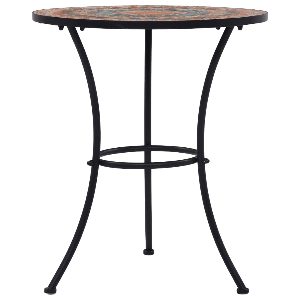 Mozaikinis bistro staliukas, oranžinis/pilkas, 60cm, keramika