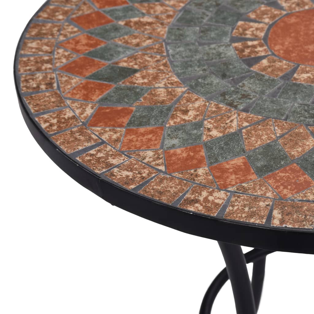 Mozaikinis bistro staliukas, oranžinis/pilkas, 60cm, keramika