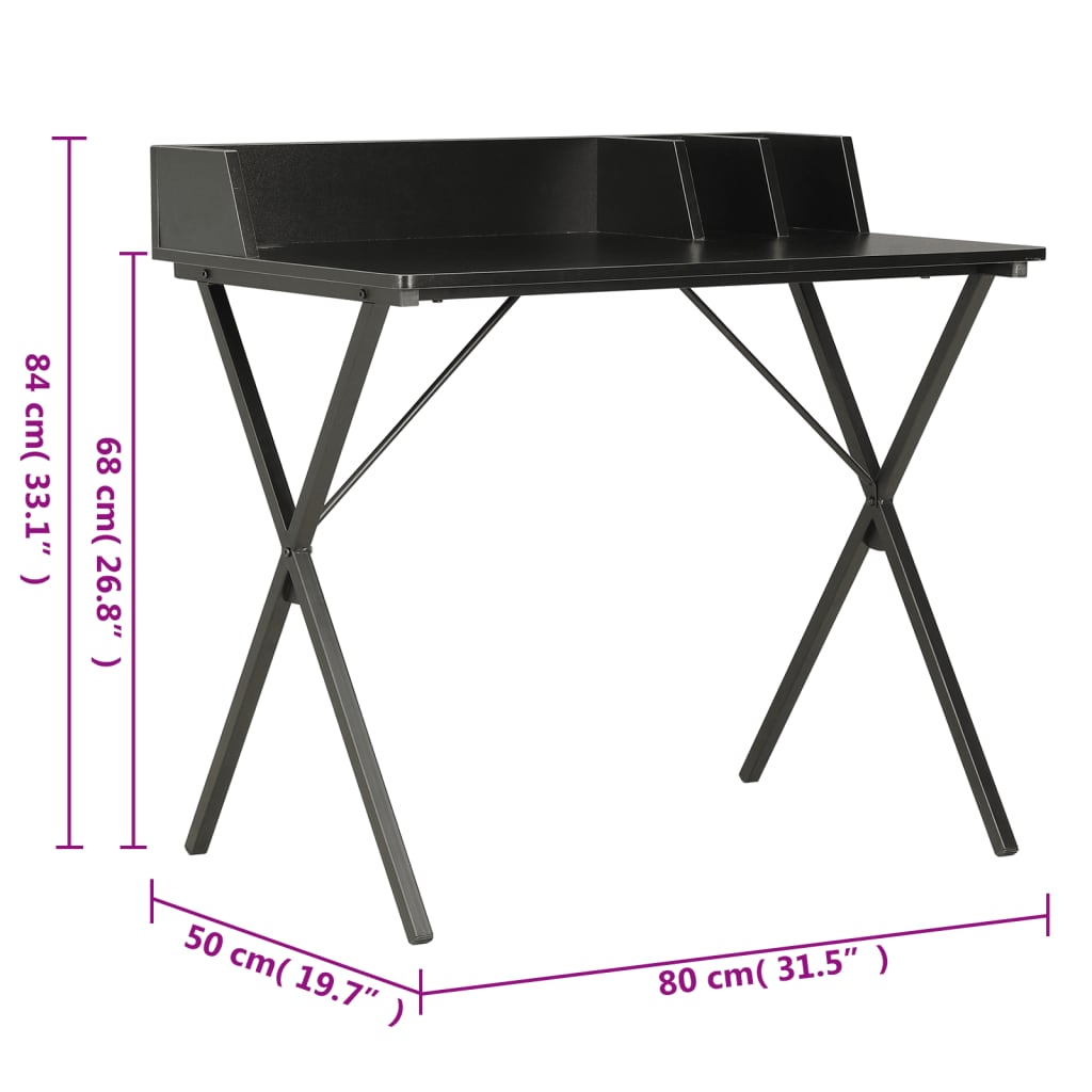 Writing desk, black, 80x50x84cm