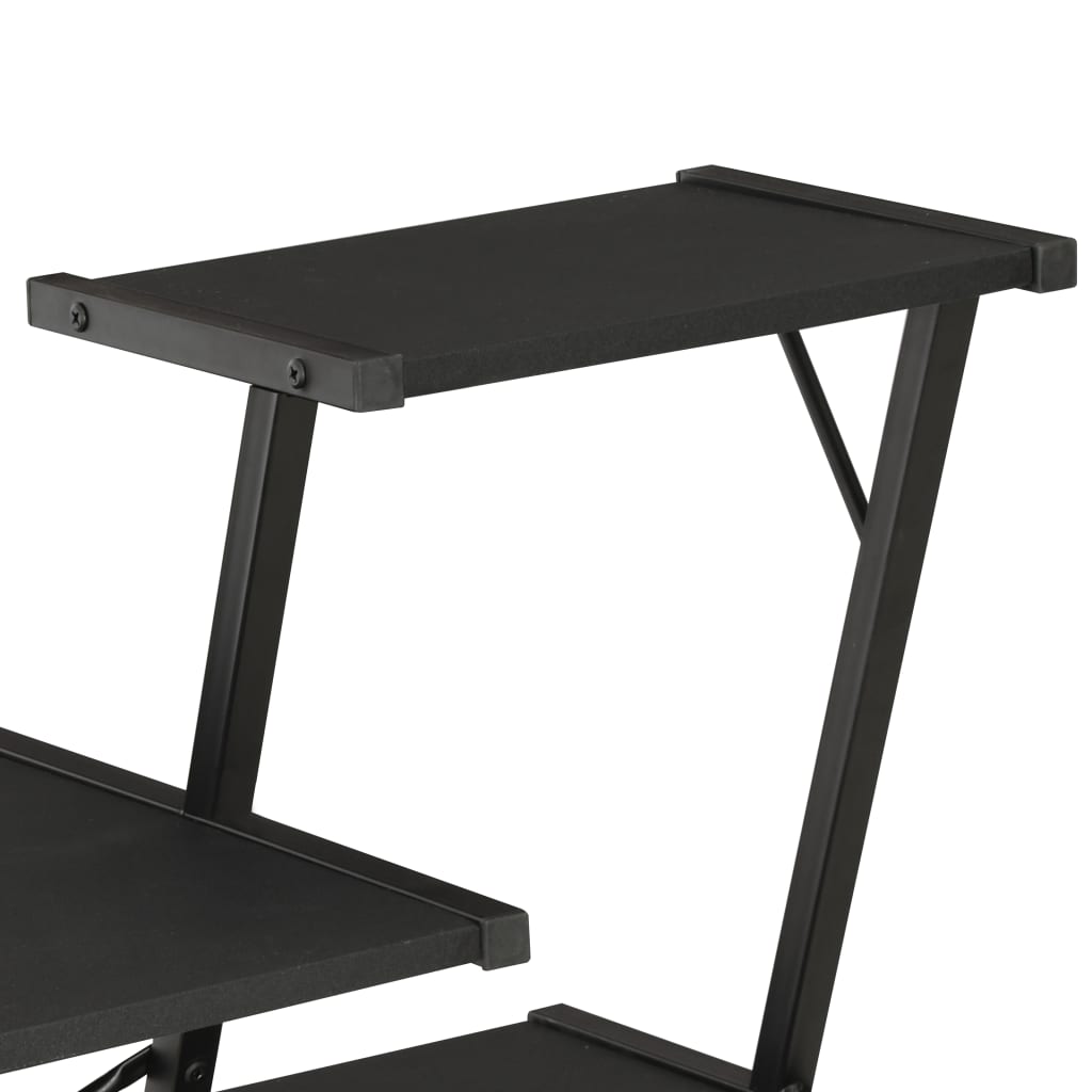 Rakstāmgalds ar plauktu, melns, 116x50x93cm