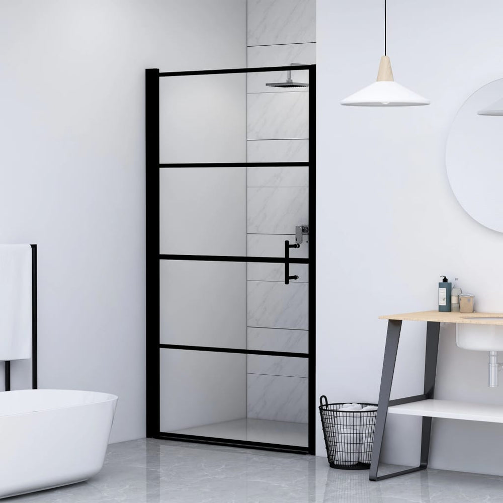 Shower door, 81x195cm, black, tempered glass