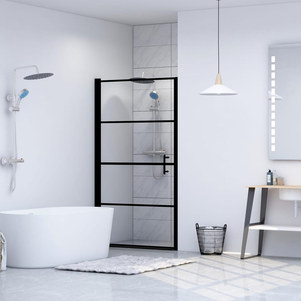 Shower door, 81x195cm, black, tempered glass