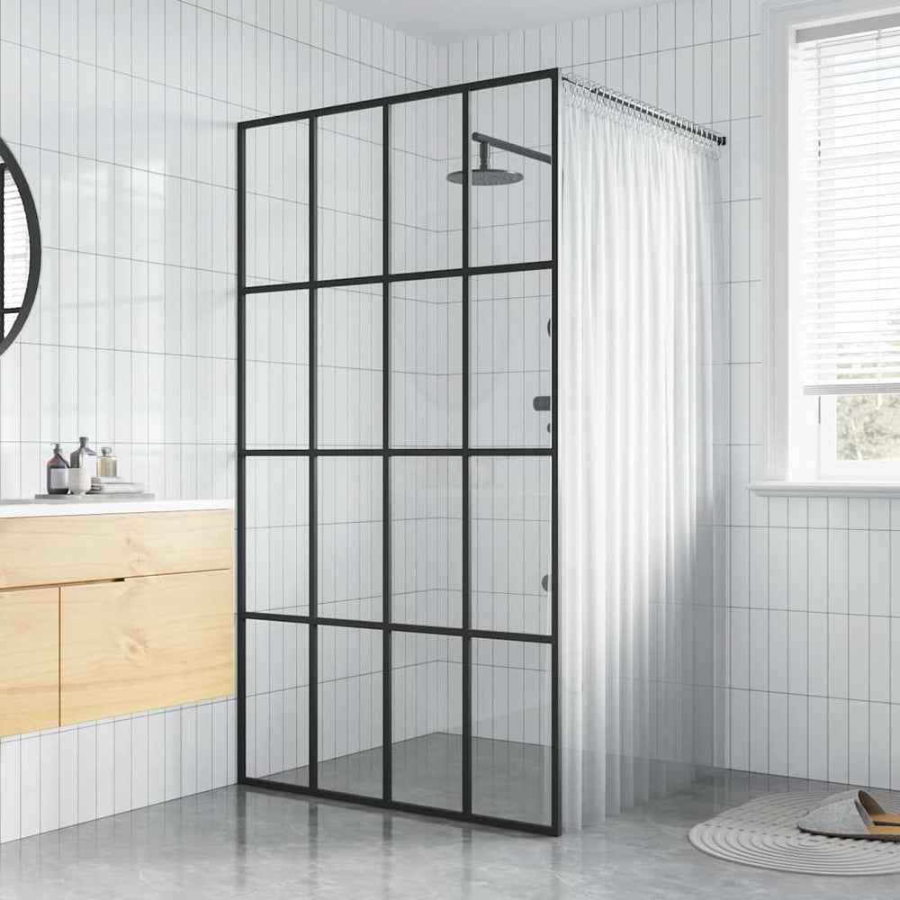 Shower screen, 100x195cm, tempered glass, clear