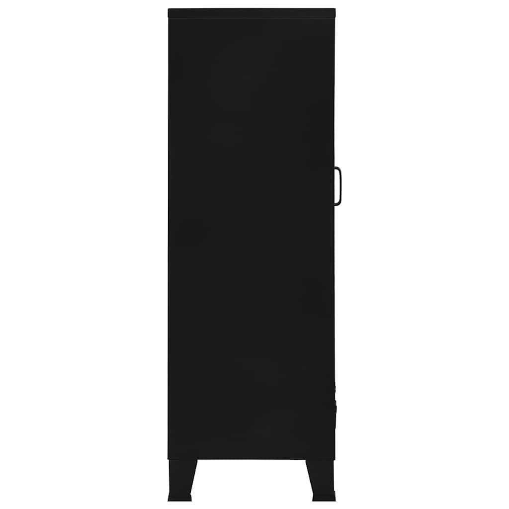 Mesh Door Document Cabinet, Black, 75x40x120cm