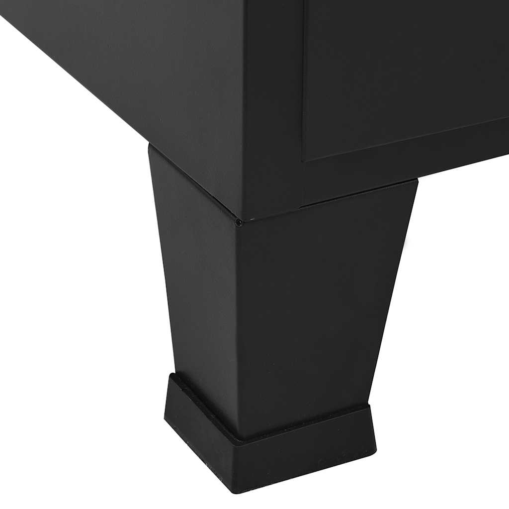 Mesh Door Document Cabinet, Black, 75x40x120cm