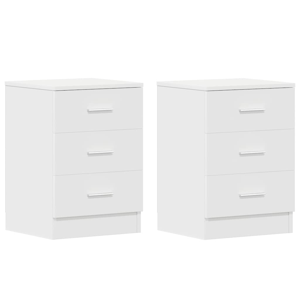 Nightstands, 2 pcs., white, 38x35x56cm, engineered wood
