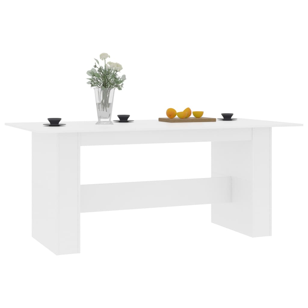Dining table, white, 180x90x76cm, engineered wood