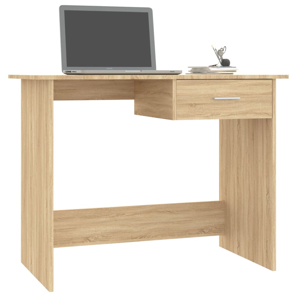 Desk, sonoma oak, 100x50x76cm, engineered wood
