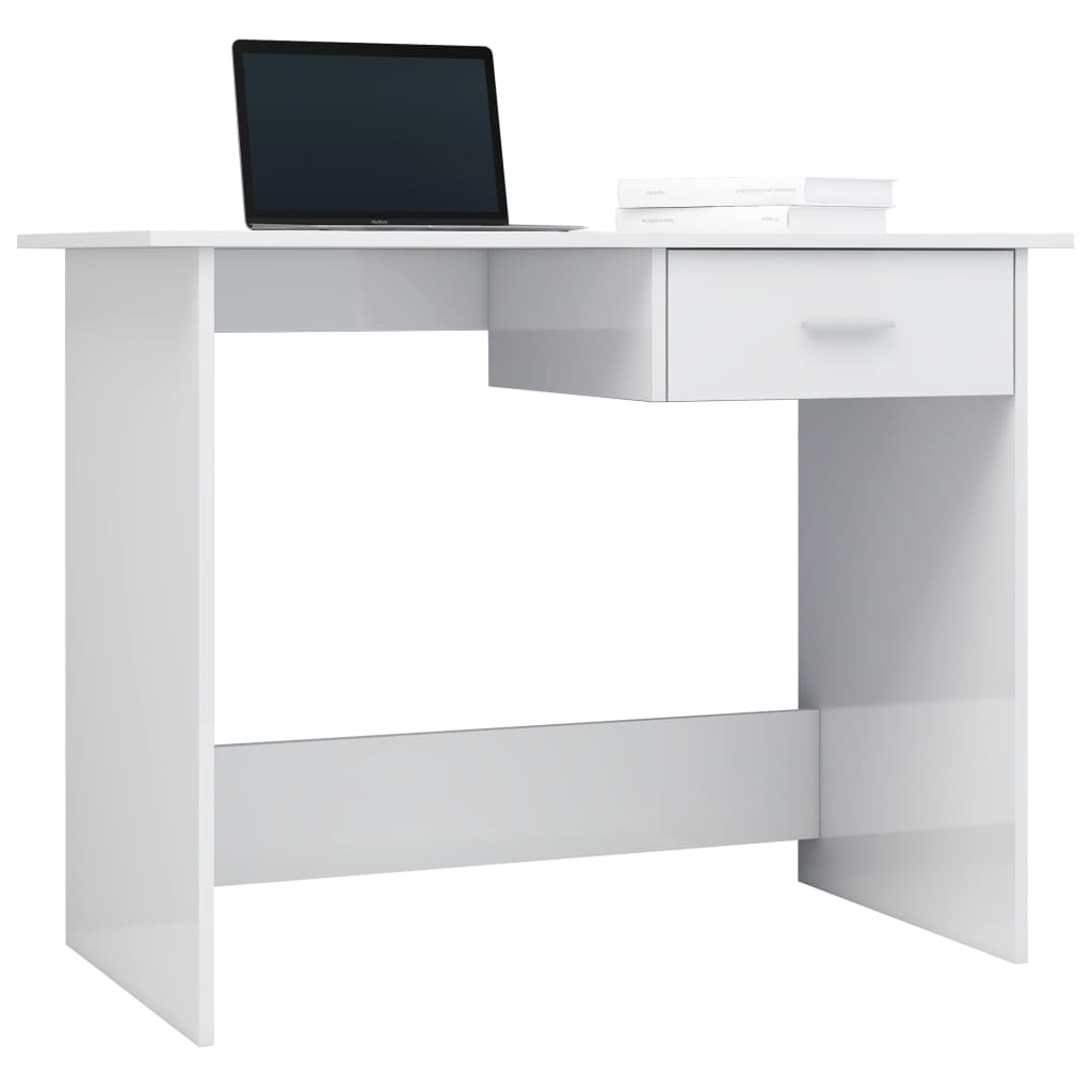 Desk, white, 100x50x76cm, engineered wood