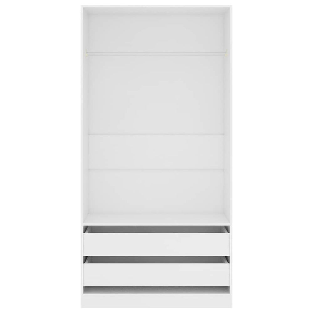 Wardrobe, white, 100x50x200cm, treated wood