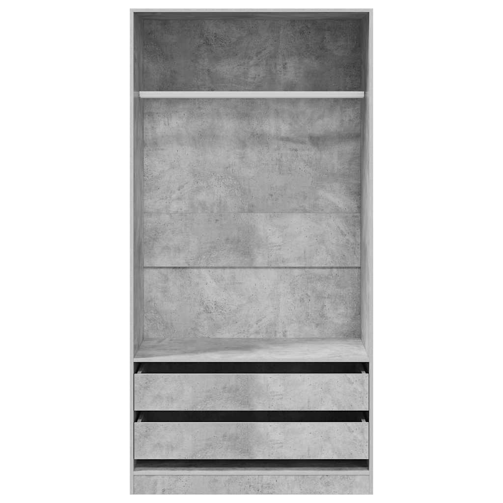 Drabužių spinta, betono pilka, 100x50x200cm, apdirbta mediena