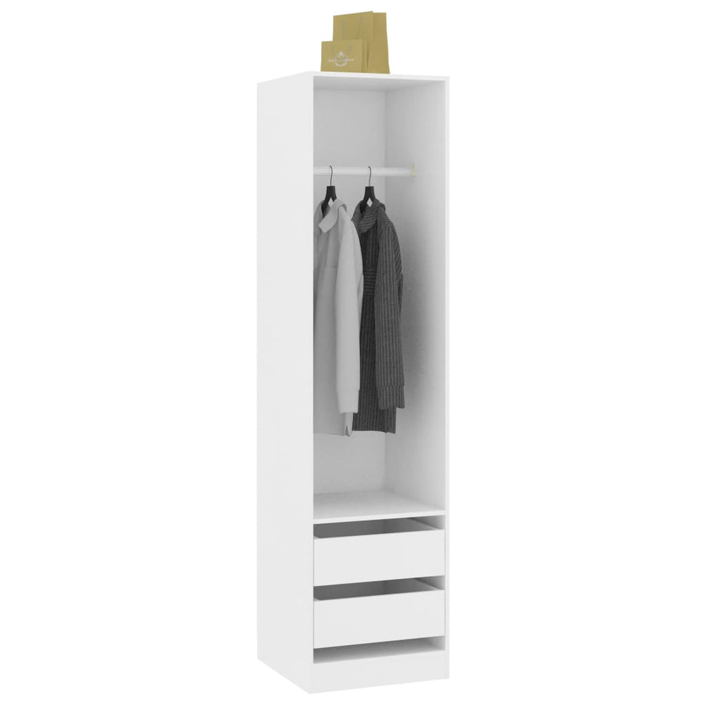 Wardrobe with drawers, white, 50x50x200cm, wood
