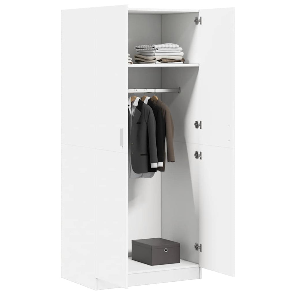 Wardrobe, white, 80x52x180cm, engineered wood