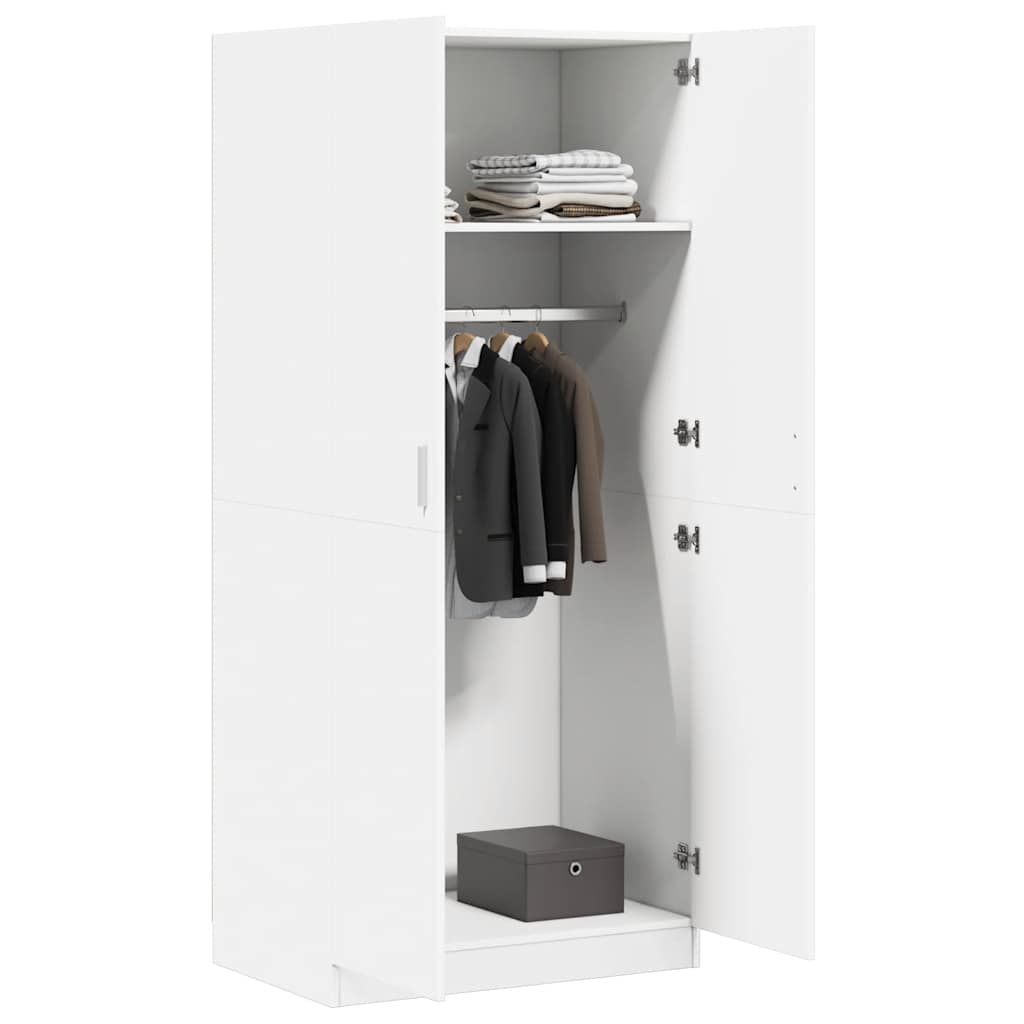 Wardrobe, white, 80x52x180cm, engineered wood