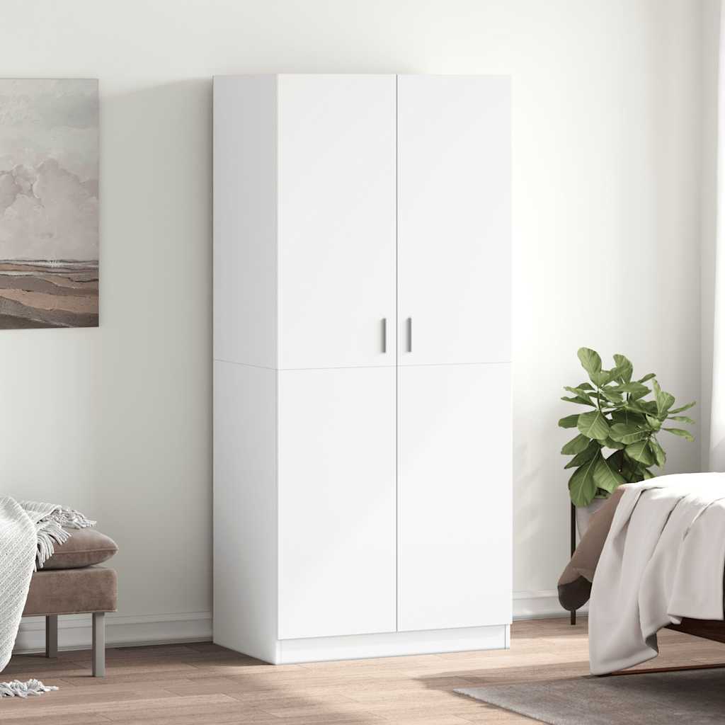 Wardrobe, white, 80x52x180cm, engineered wood
