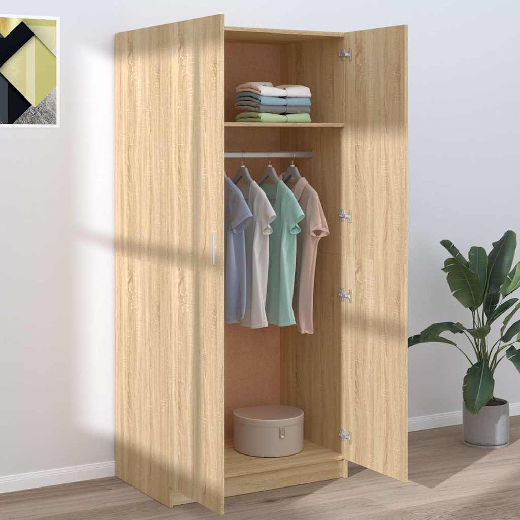 Wardrobe, Sonoma oak, 80x52x180cm, engineered wood
