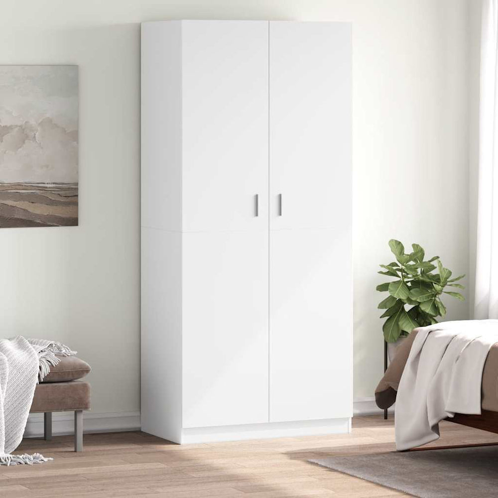 Wardrobe, white, 90x52x200cm, engineered wood