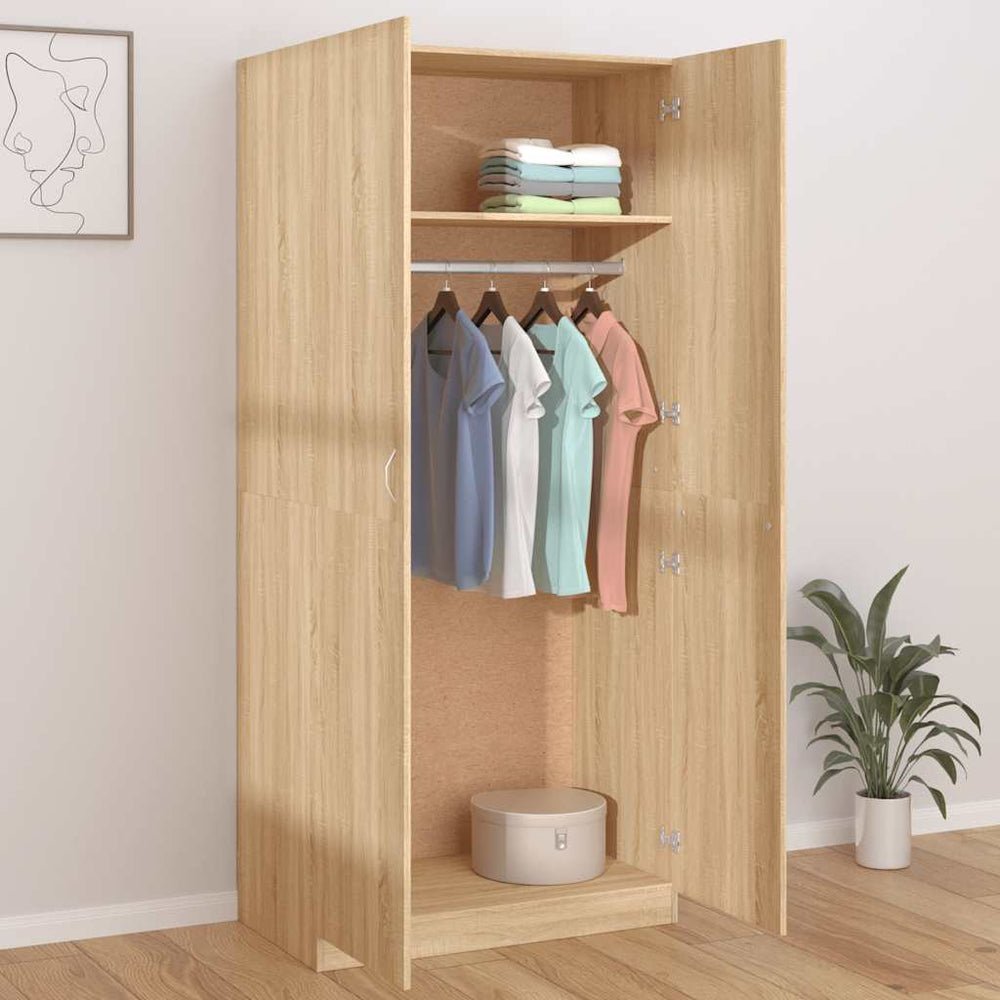 Wardrobe, Sonoma oak, 90x52x200cm, engineered wood