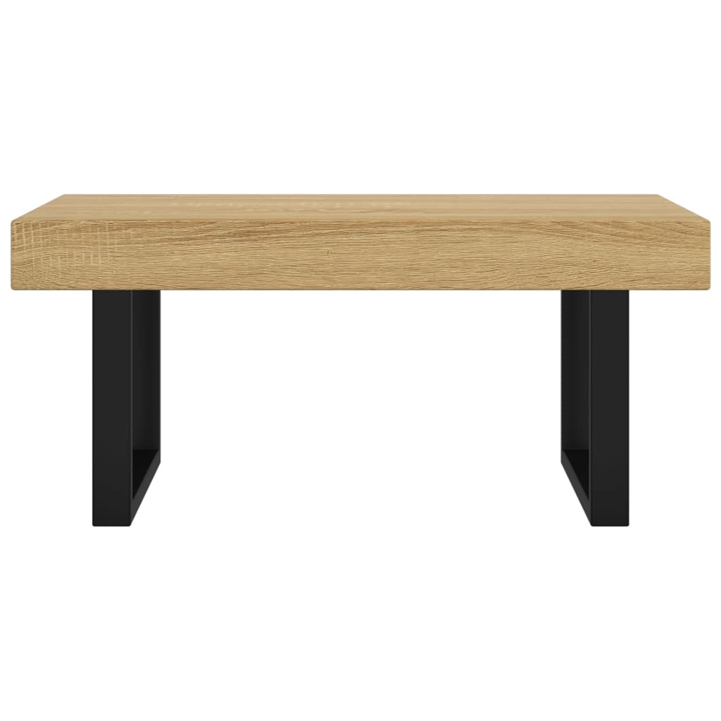 Kavos staliukas, šviesiai rudas/juodas, 90x45x40cm, MDF/geležis