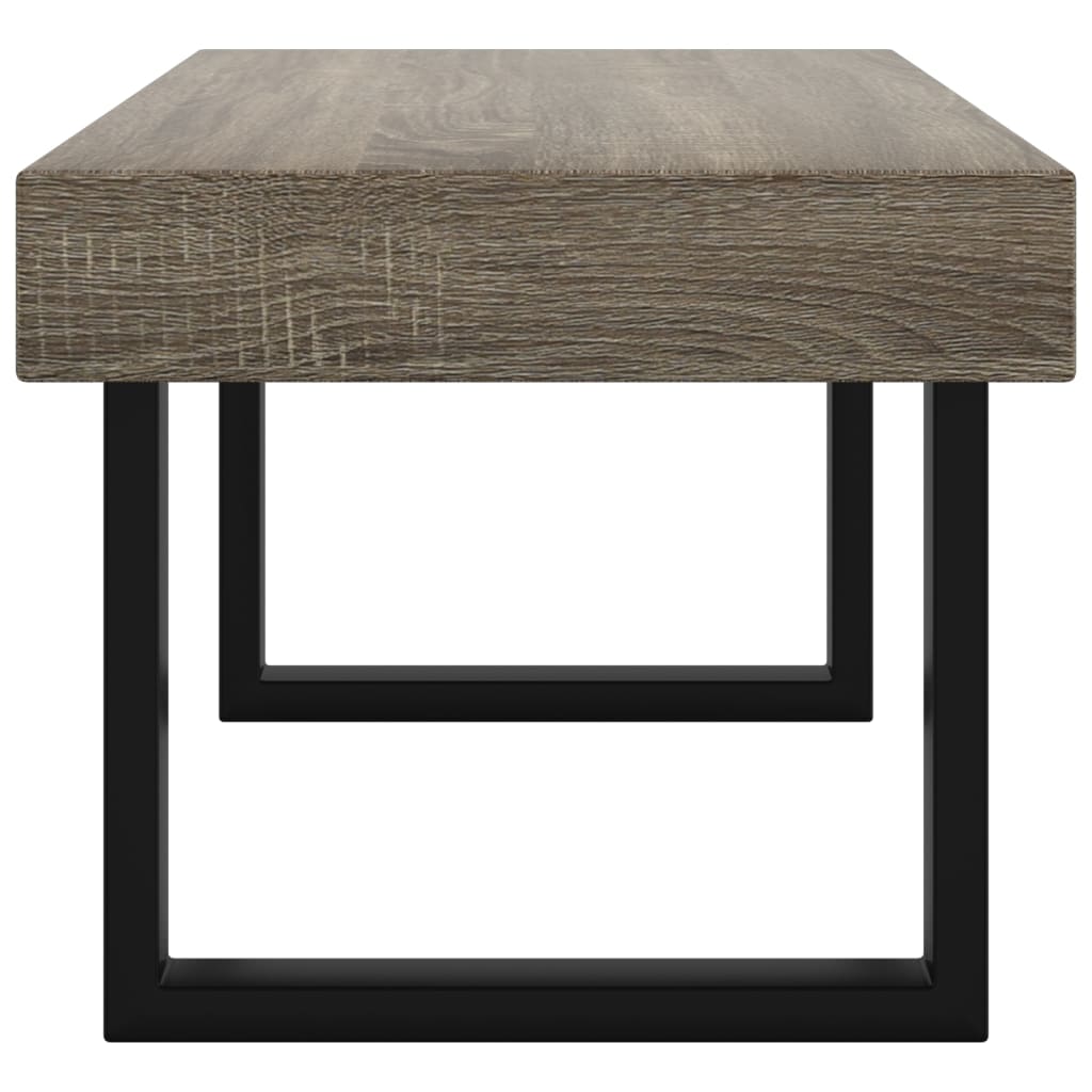 Coffee table, grey and black, 90x45x40cm, MDF and iron