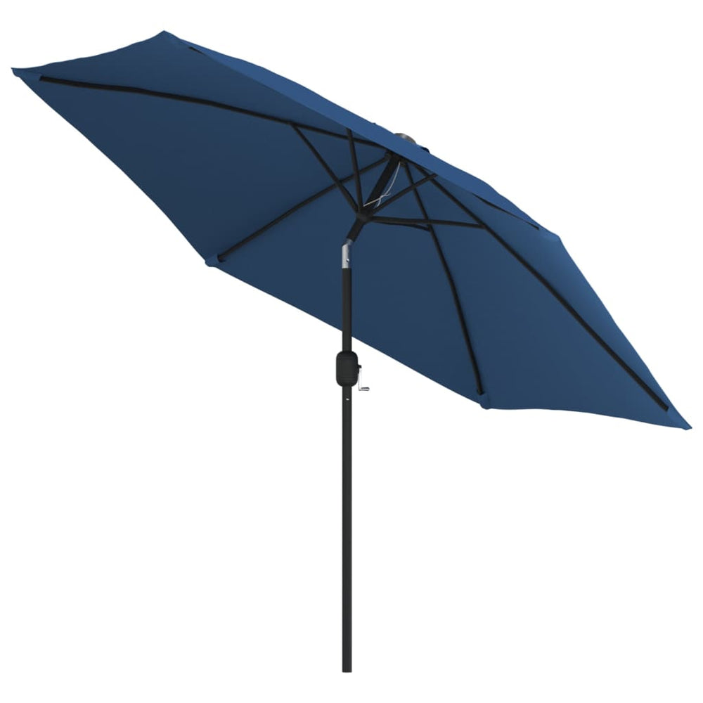 Outdoor parasol with metal pole, blue, 300 cm
