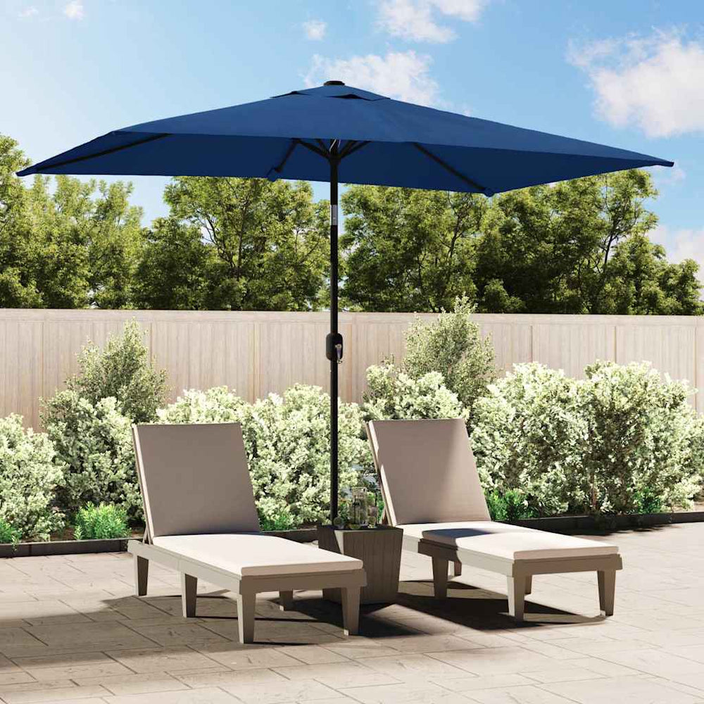 Outdoor sun umbrella with metal pole, blue, 300x200cm