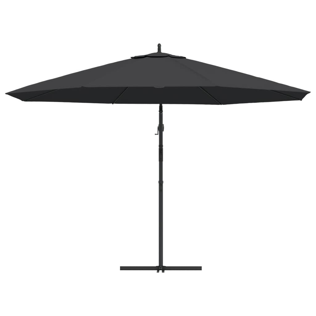 Gembinis sodo skėtis su aliuminiu stulpu, juodas, 350cm