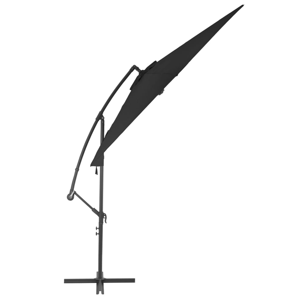 Gembinis sodo skėtis su aliuminiu stulpu, juodas, 300cm