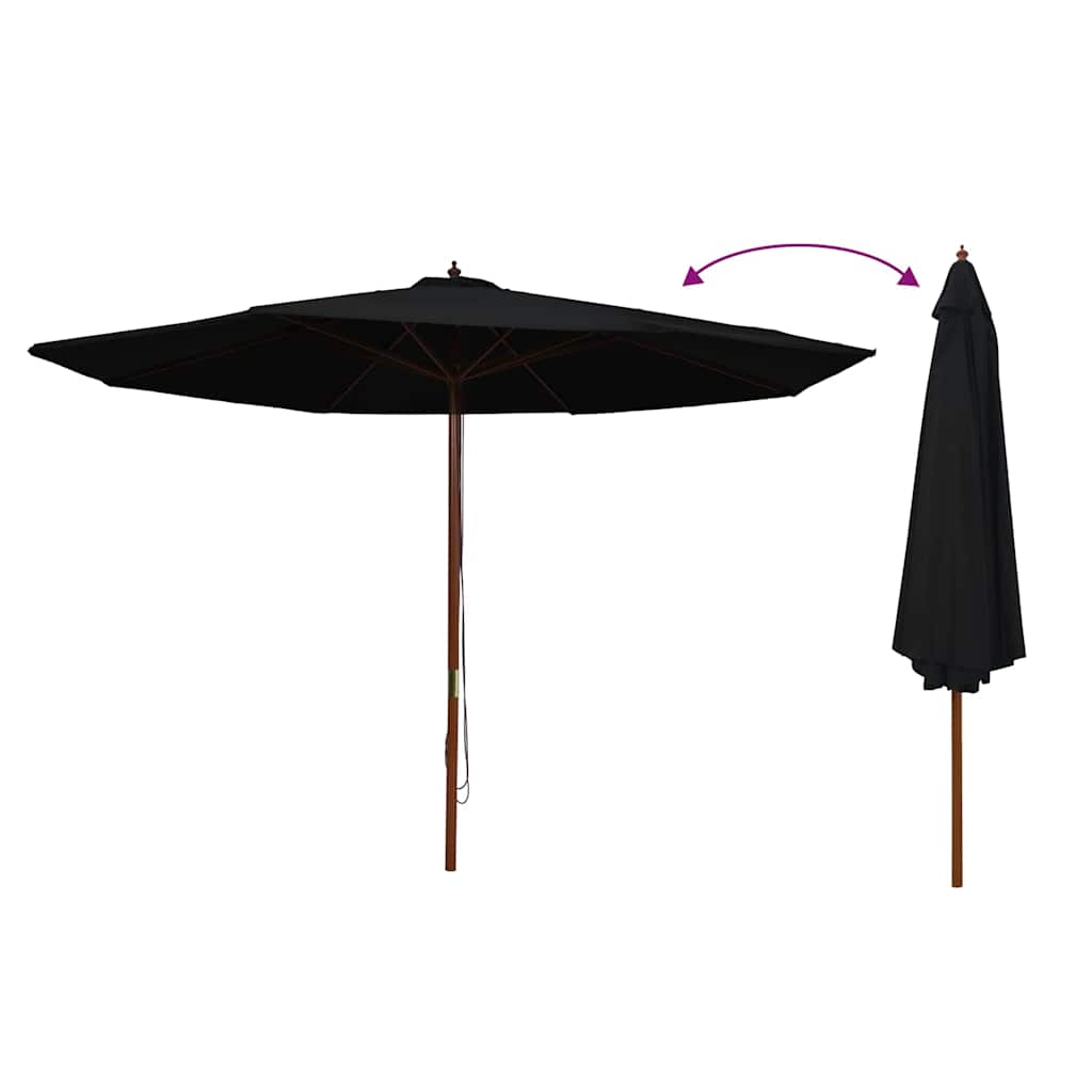 Dārza saulessargs BENEDICT, melns, 350x240cm